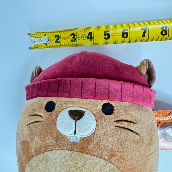 Kellitoy Squishmallow Brown Beaver Plush Toy 7" With Pink Hat & Embroidered Face - Picture 4 of 9